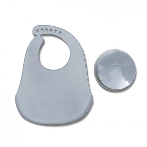 Silicone Feeding Set 2 Pcs Natural Grey