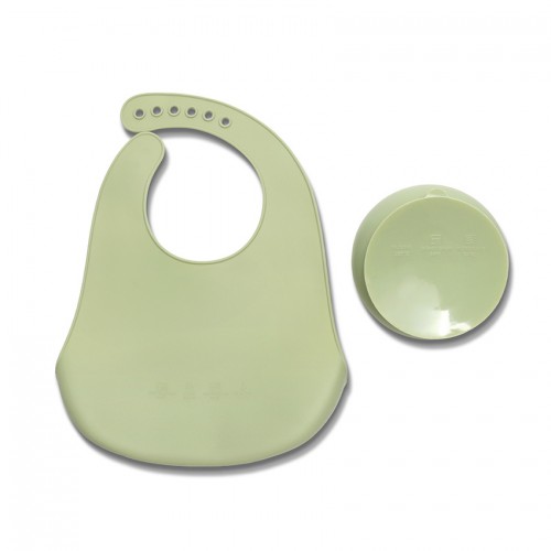 Silicone Feeding Set 2 Pcs Natural Green