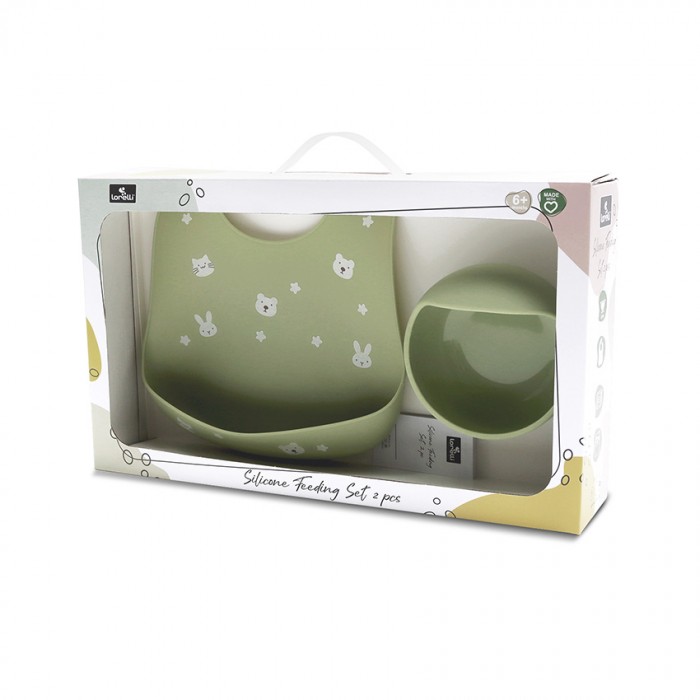 Silicone Feeding Set 2 Pcs Natural Green