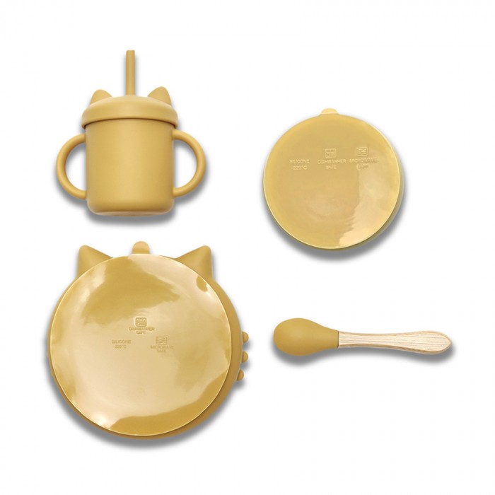 Silicone Feeding Set 4 Pcs Natural Yellow