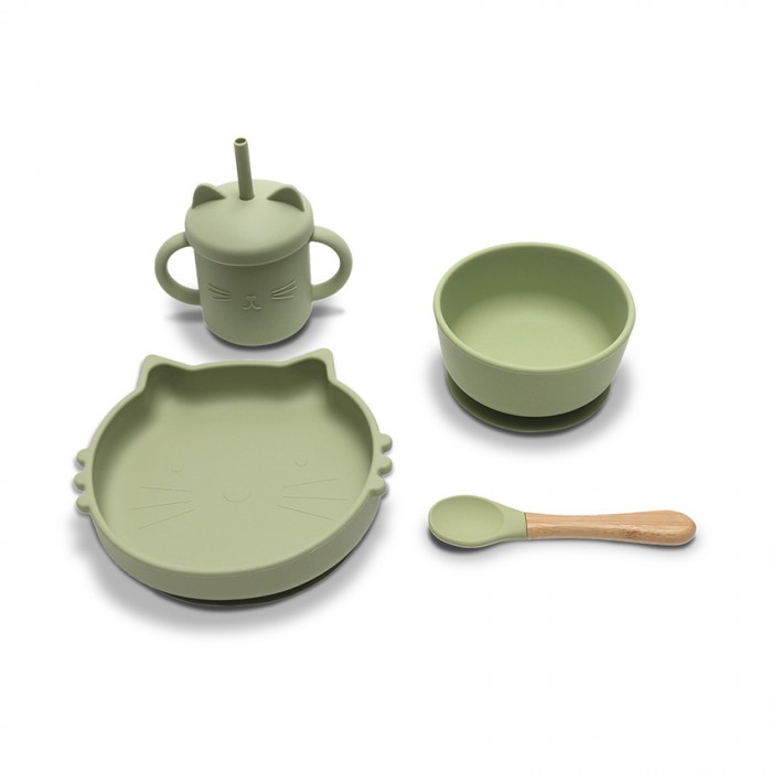 Silicone Feeding Set 4 Pcs Natural Green