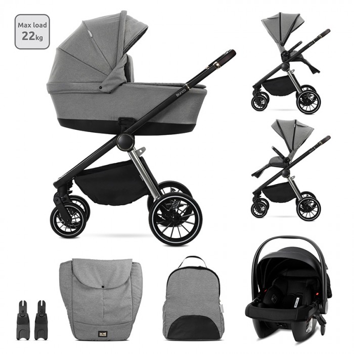 Baby Stroller 3 in 1 Bianca Grey