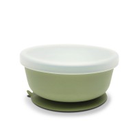 Silicone Vacuum Bowl With Lid Natural Fresh Green