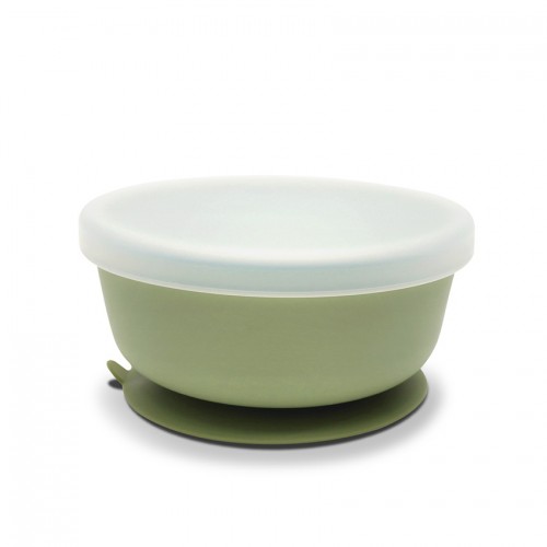 Silicone Vacuum Bowl With Lid Natural Fresh Green