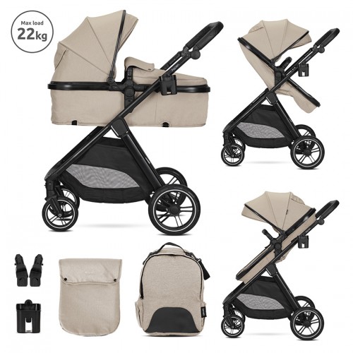 Baby Stroller  2 In 1 Aspen Cappuccino With Transformable Seat