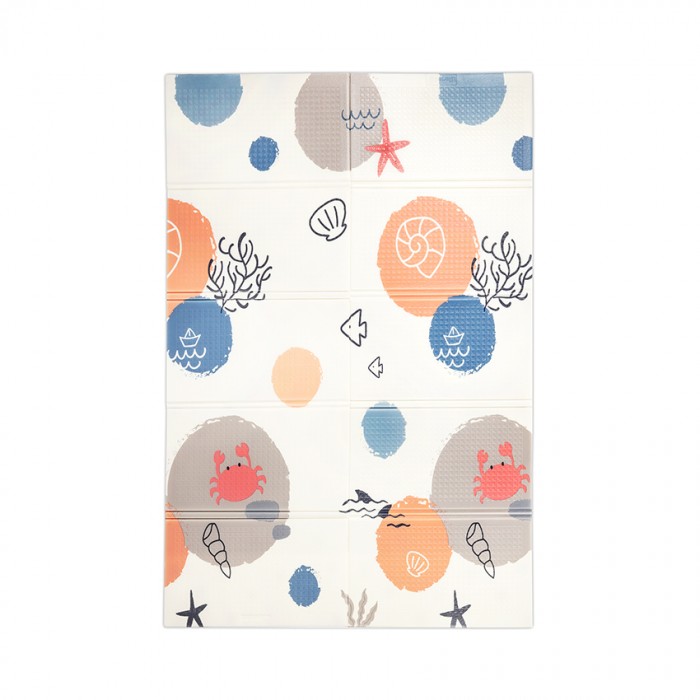 Double-Sided Children Thermo Play Mat 120x180 Ocean/Stars Blue