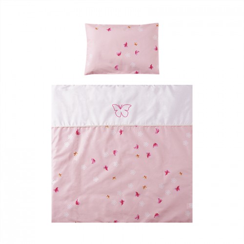 Σετ Λίκνου First Dream Ranforce Butterflies Pink