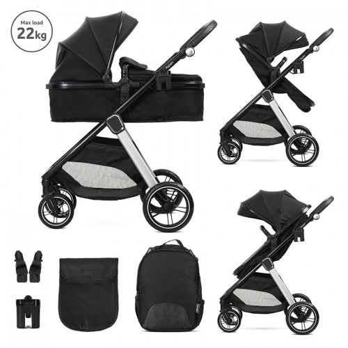 Καρότσι 2 Σε 1 Aspen Black Με Μετατρεπόμενο Κάθισμα