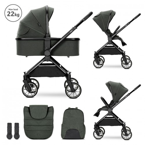 Καρότσι Reya Green 2 Σε 1+ Δώρο Relax Portofino Beige Dots