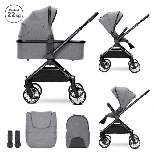 Καρότσι Reya Grey 2 Σε 1+ Δώρο Relax Portofino Beige Dots