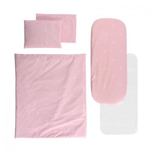 Σετ Καροτσιού Με Αδιάβροχο Υπόστρωμα Little Bear Pink
