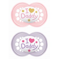 I Love Daddy Silicone Pacifier 6-16 Months Girl