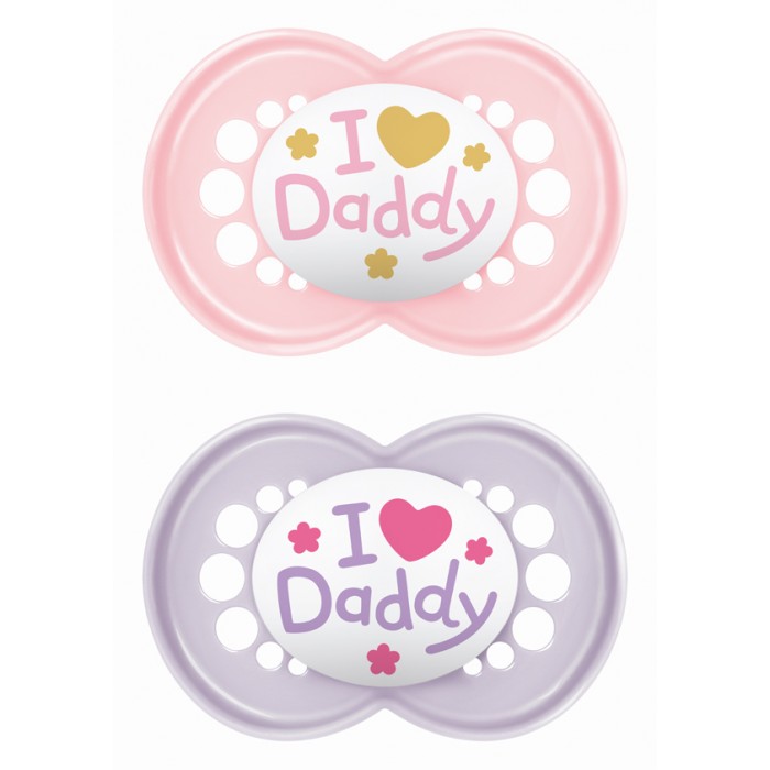 I Love Daddy Silicone Pacifier 6-16 Months Girl