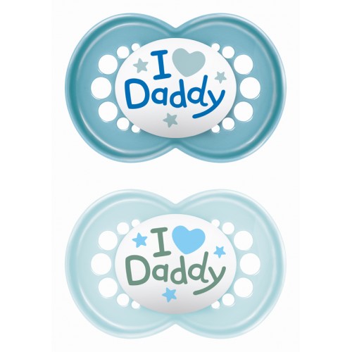 I Love Daddy Silicone Pacifier 16+ Months Boy