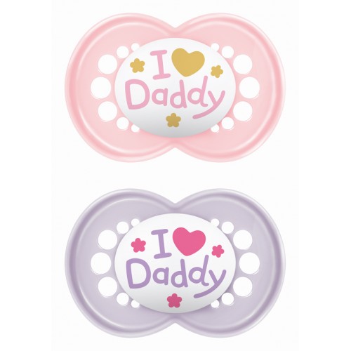 I Love Daddy Silicone Pacifier 16+ Months Girl