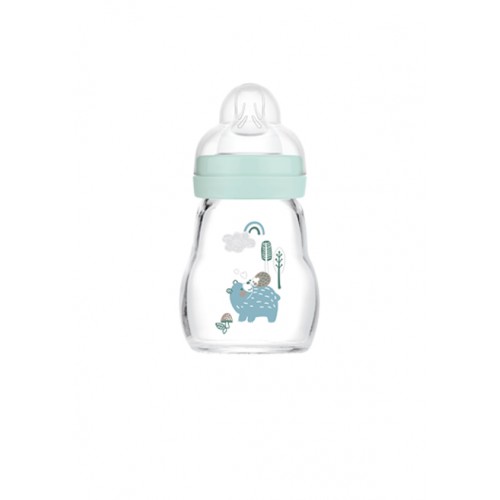 Glass Baby Bottle Feel Good 170ml 0+M Boy