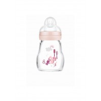 Feel Good Glass Baby Bottle 170ml 0+M Girl