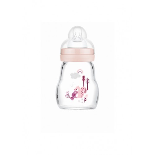 Feel Good Glass Baby Bottle 170ml 0+M Girl