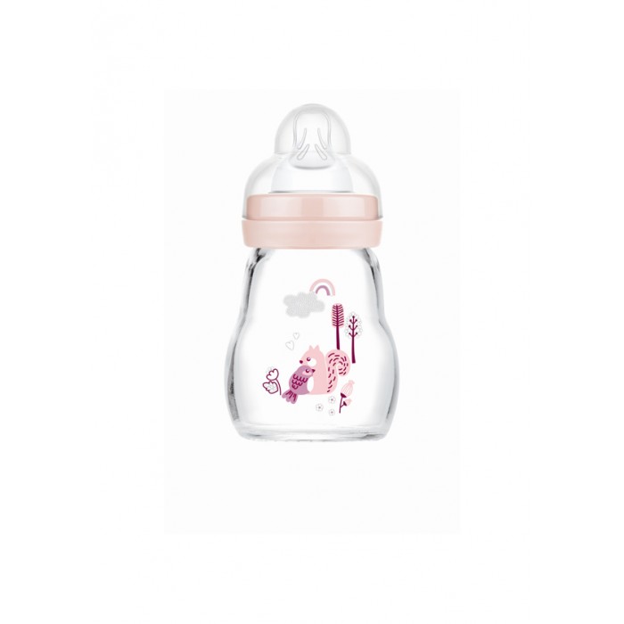 Feel Good Glass Baby Bottle 170ml 0+M Girl