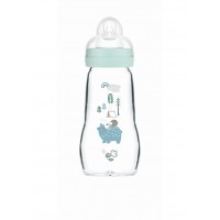 Feel Good Glass Baby Bottle 260ml 2+M Boy