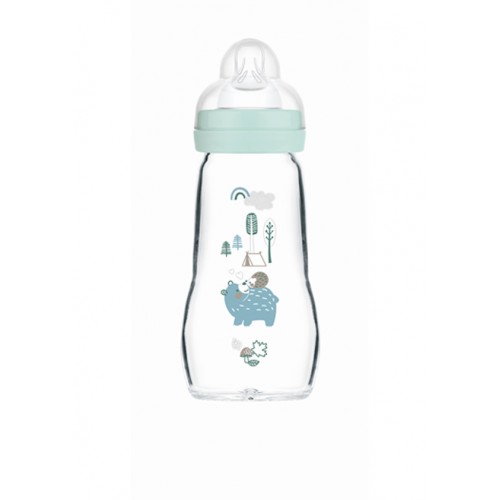 Feel Good Glass Baby Bottle 260ml 2+M Boy