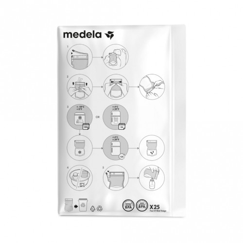 Breast Milk Storage Bags Easy Pour 210Ml 25Pcs