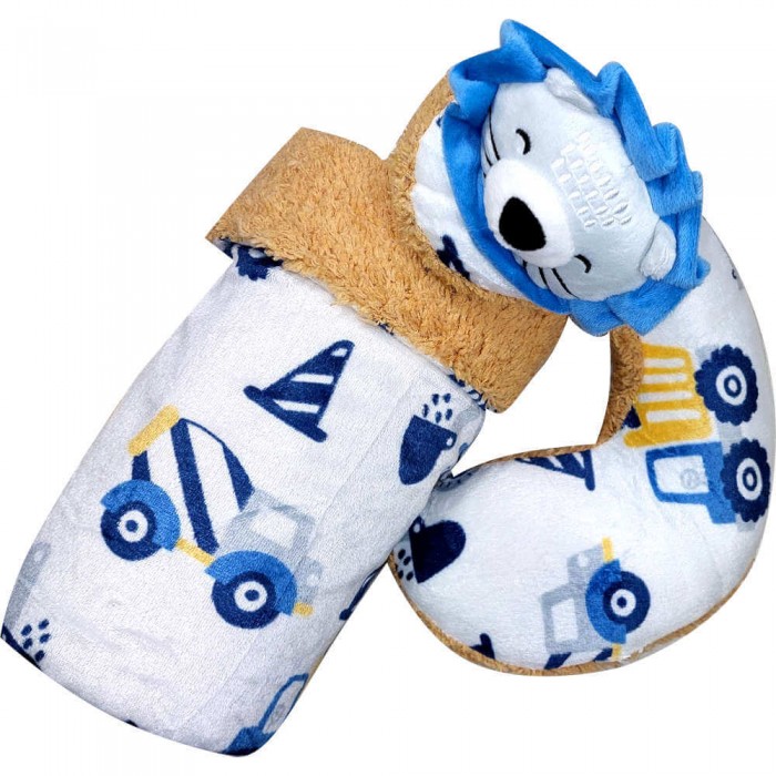 Lion Hugging Blanket & Neck Pillow Set 23018