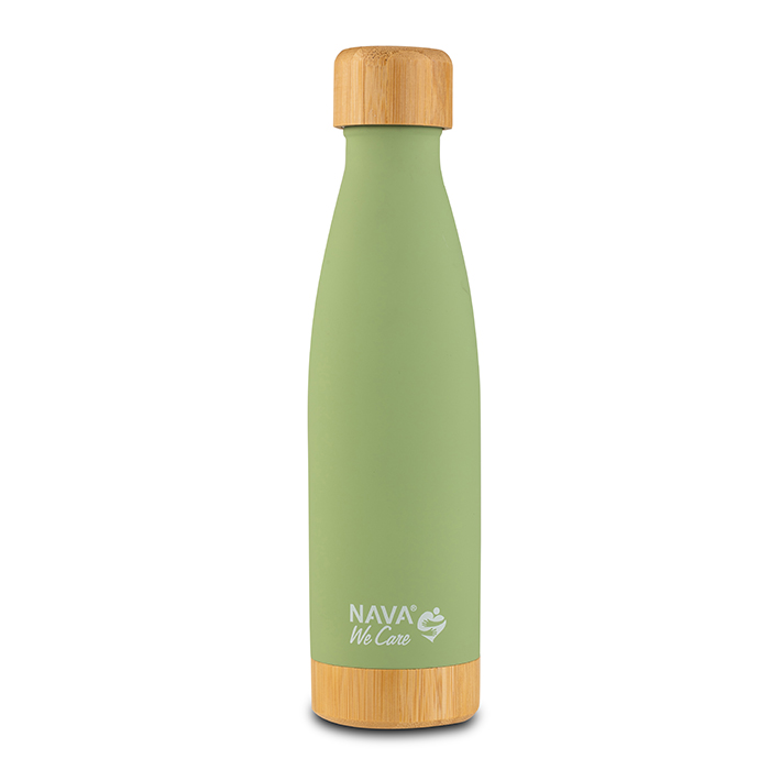 Θερμός Μπουκάλι Ανοξείδωτο Bamboo Πράσινο 500ml