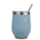 Thermos Cup With Stainless Steel Straw "We Care" Blue 360ml