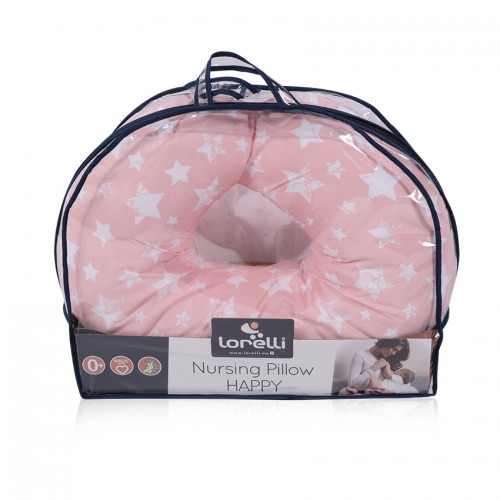 Breastfeeding pillow happy little stars pink