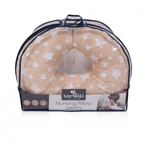 Breastfeeding pillow happy little stars beige