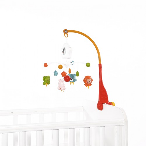 Baby Musical Mobile Happy Animals Orange